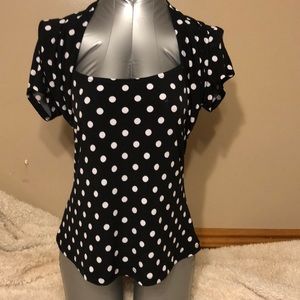 Black and White Polka Dotted Top